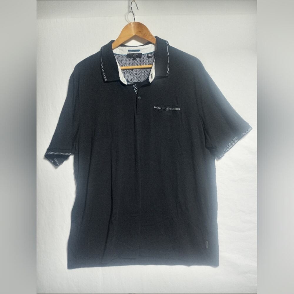 Ted Baker London Black With White Polo Shirt Men Size 7